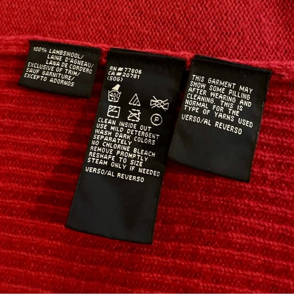 Vintage Tommy Hilfiger Vest Mens Size Large Red Lambs Wool - Picture 5 of 6